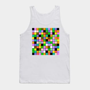 checkerboard Color Blocks Pastel Pattern Tank Top